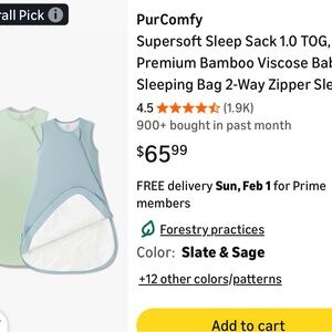 Sleep sacks in white and Sage